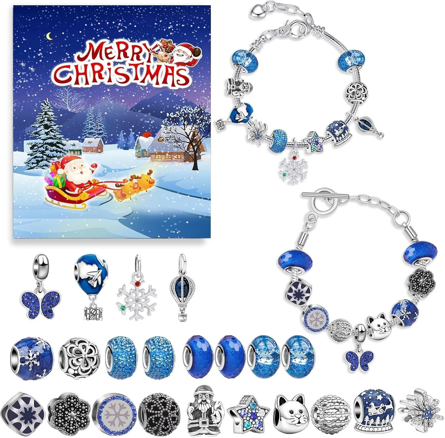 SANMADROLA Christmas Advent Calendar Bracelets 2025 for Girls 24 Days Xmas Countdown Calendar DIY... | Walmart (US)