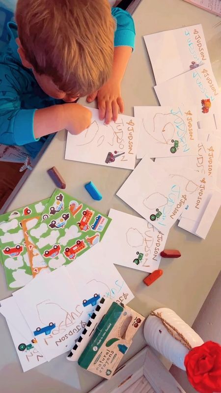 Hard at work 😉 writing 🖍️ his whittle thank you notes!! 💌

#LTKhome #LTKfamily #LTKkids