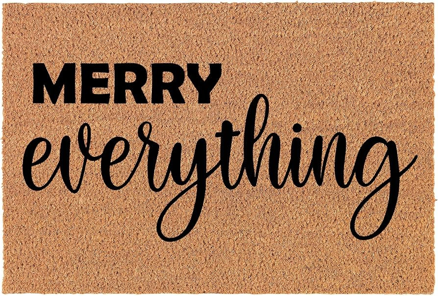 Welcome Doormat Coco Coir Door Mat Merry Everything Christmas (24" x 16") | Amazon (US)