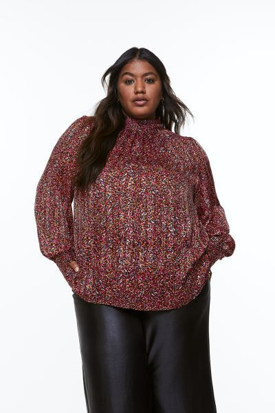 Stand-up Collar Satin Blouse | H&M (US + CA)