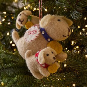 Baby's First Holiday Felt Dog Ornament | West Elm (US)