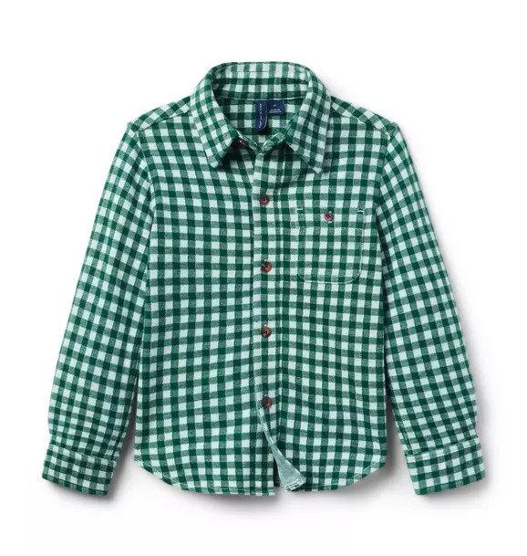 Gingham Jacquard Flannel Shirt | Janie and Jack