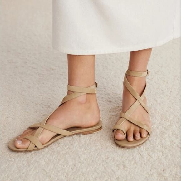 Jenni Kayne Leather Strappy Flat Sandals Neutral Tan Women’s EU 40 Size 9 | Poshmark