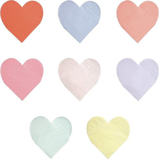 Pastel Palette Heart Large Napkins - Kids Toys | Meri Meri from Maisonette | Maisonette
