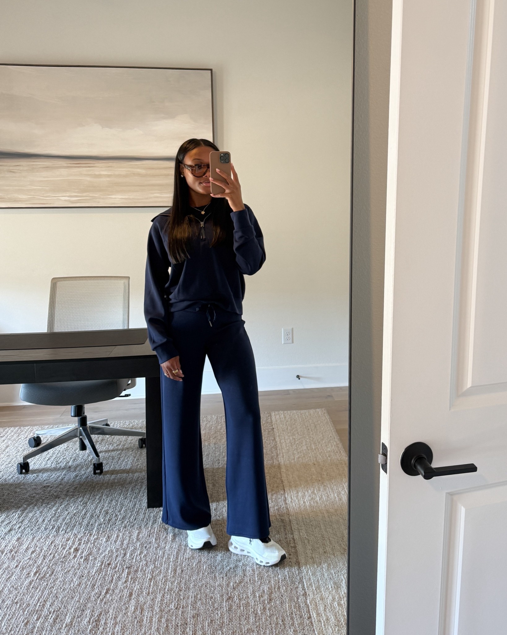 Casual outfit of the day | Wearing a medium in this navy half-zip and a small in the pants! 

#LTKootd #LTKTravel #LTKSpringSale