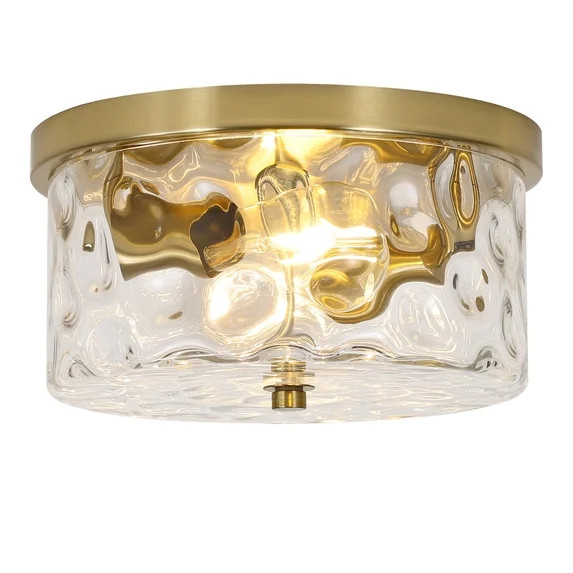 Gold Vintage Ceiling Light Fixture Semi Flush Mount with Bubble Glass Shade 2-Light Farmhouse Cei... | Walmart (US)