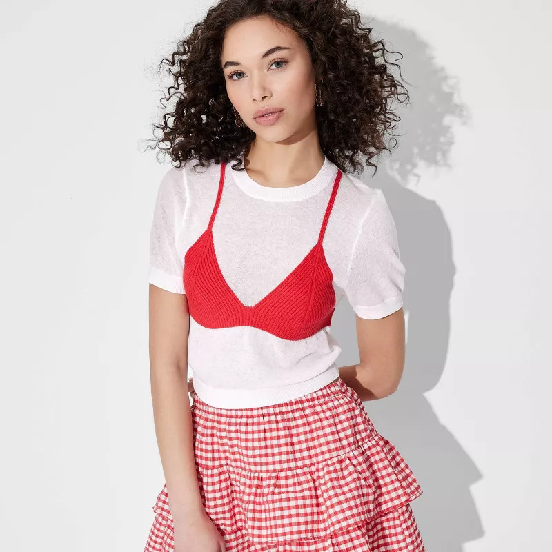 Short Sleeve Crewneck Bikini Pullover   | Target