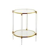 Convenience Concepts Royal Crest Acrylic Glass End Table, Clear/Gold | Amazon (US)