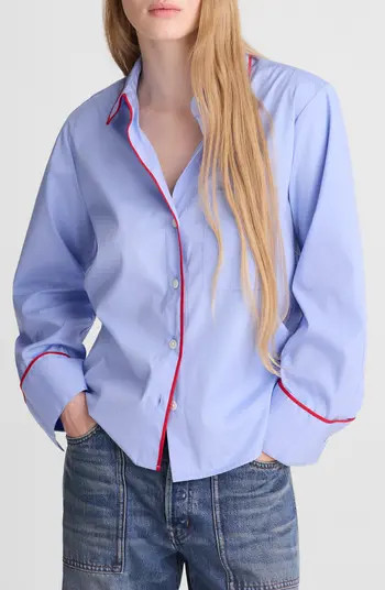 Poplin Button-Up Pajama Shirt | Nordstrom