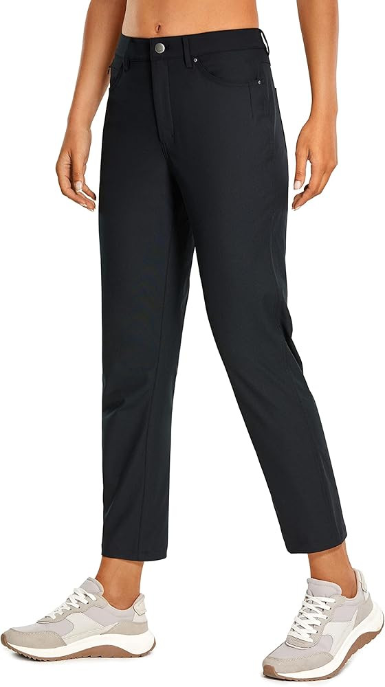 CRZ YOGA Women's High Rise Golf Pants Quick Dry Stretch Casual Straight Leg Dress Work Pants with... | Amazon (US)