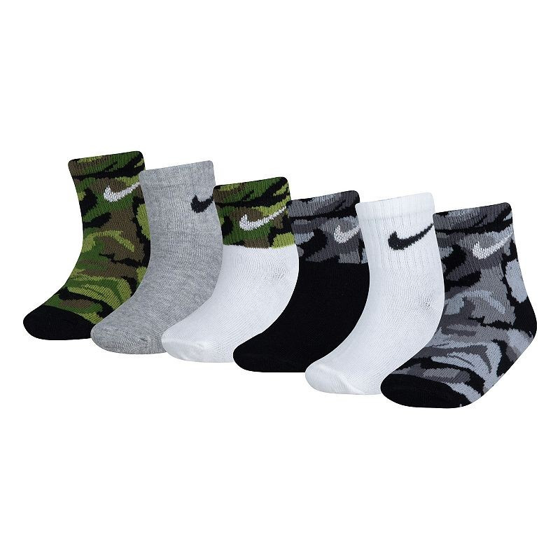 Baby / Toddler Boy Nike 6 Pack Camouflaged Ankle Socks, Toddler Boy's, Size: 2T-4T, Green | Kohl's