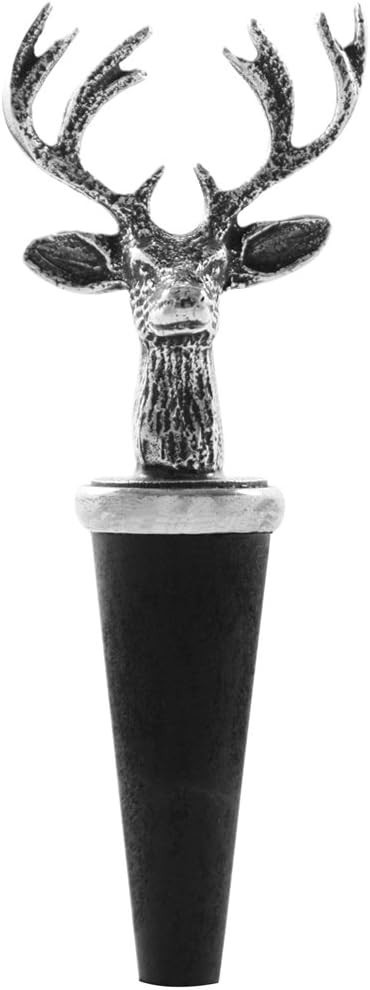 English Pewter Company Deer Head Antler Elk Wine Bottle Stopper [BOT201] | Amazon (US)