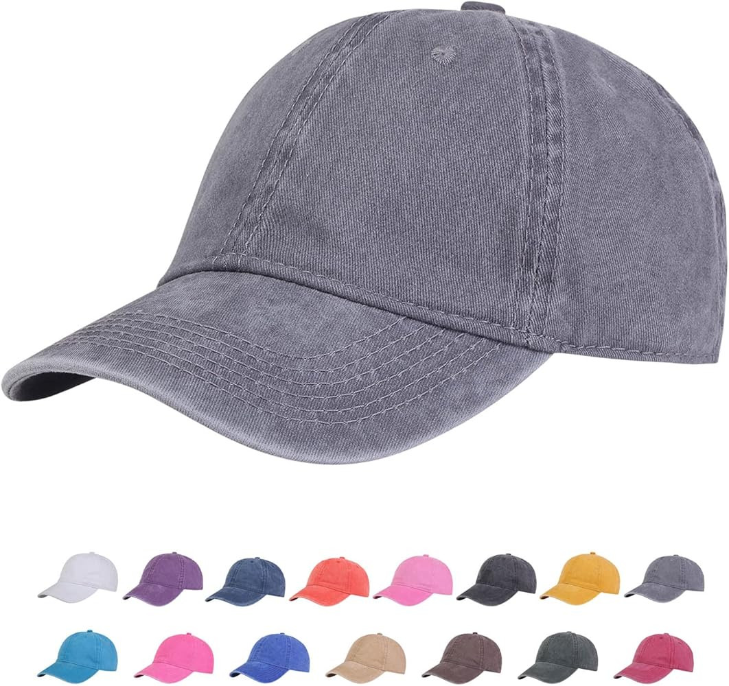 TSSGBL Vintage Cotton Washed Adjustable Baseball Caps Men and Women, Unstructured Low Profile Plain  | Amazon (US)