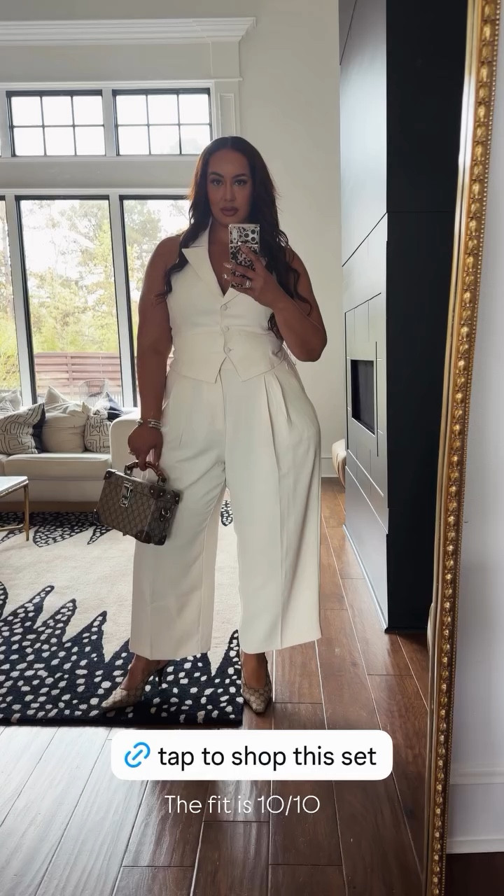 The fit is 10/10 size down in the pants! Wearing xl in the vest and 16 in the pants 

#LTKgrwm #LTKPlusSize #LTKMidsize