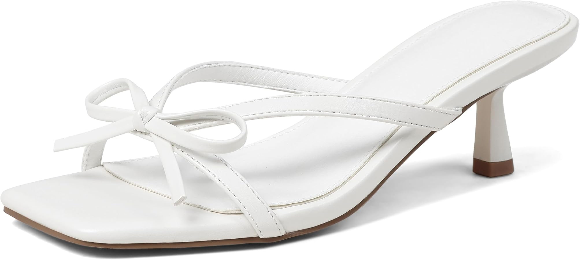 VIMISAOI Women's Bow Heels Strappy Kitten Heels for women Sandals Square Open Toe Slip On Mule Sa... | Amazon (US)