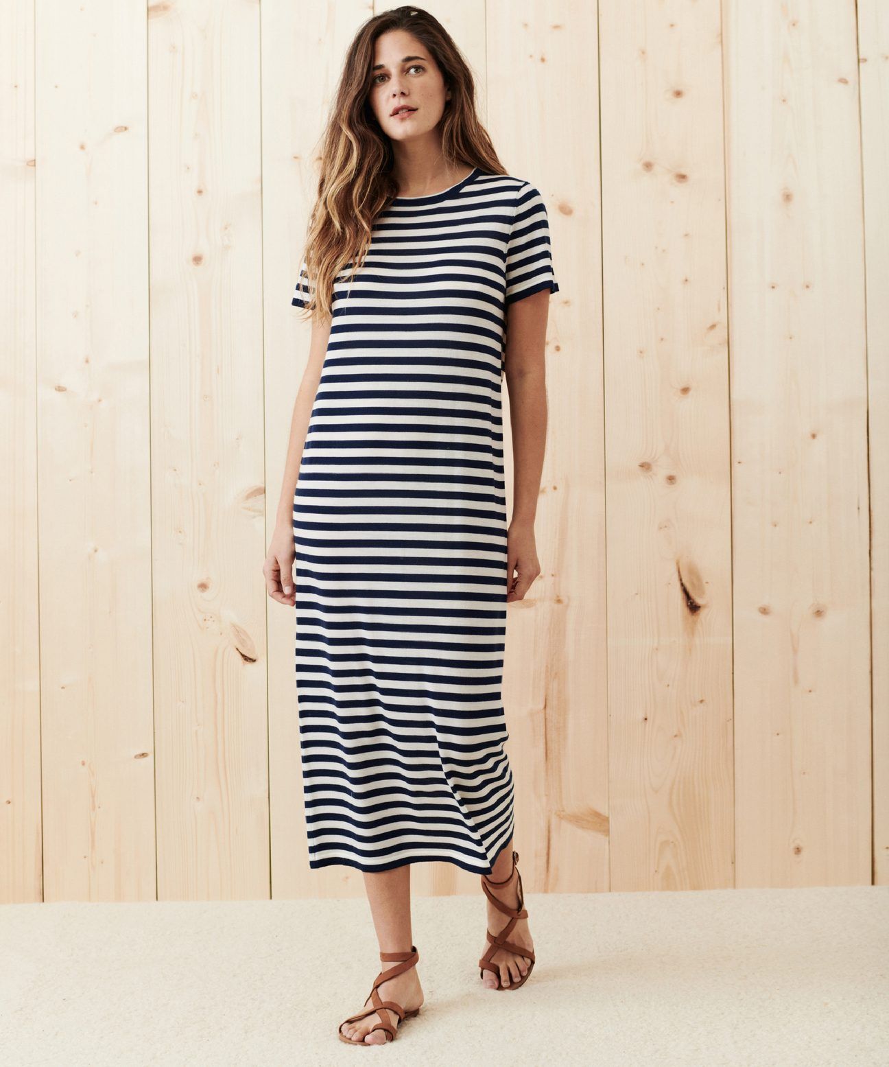 Striped Merino T-Shirt Dress - Navy Stripe | Jenni Kayne | Jenni Kayne