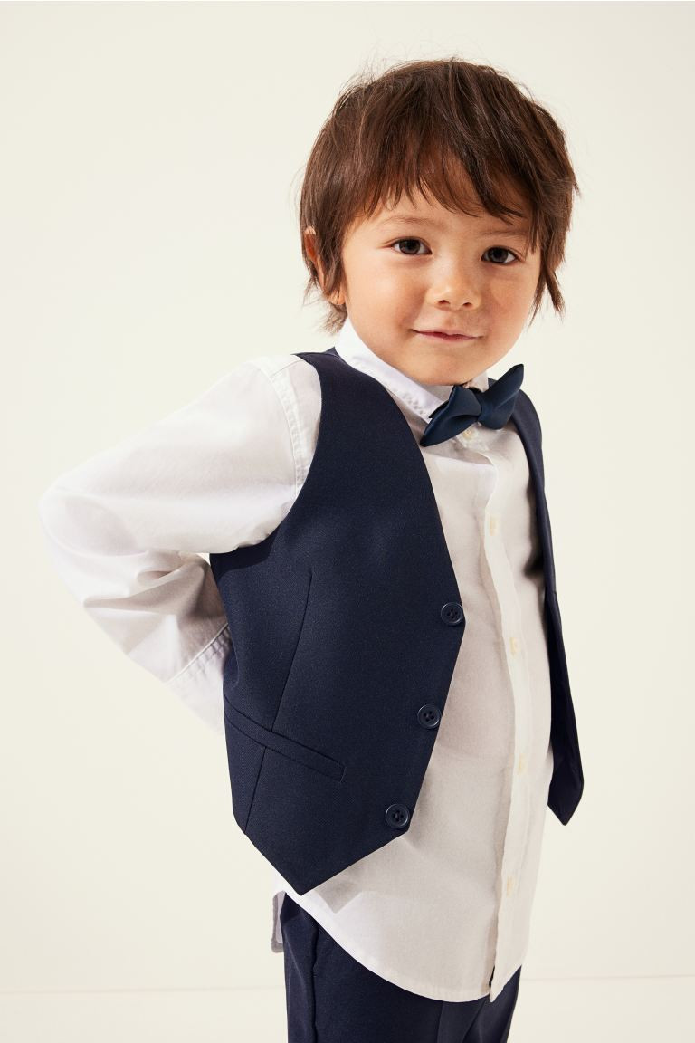 Suit Vest - V-neck - Sleeveless - Dark navy blue - Kids | H&M US | H&M (US + CA)