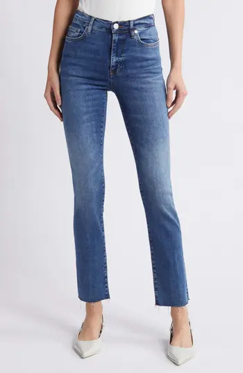 FRAME Le High Raw Step Hem Straight Leg Jeans | Nordstrom | Nordstrom