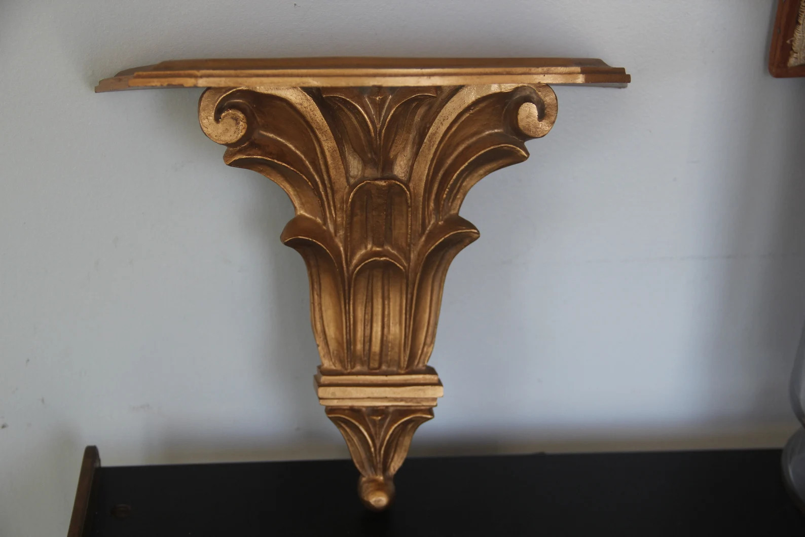 Gorgeous Vintage gold wall Shelf, Gold wall shelf, small wall shelf, vintage gold wall shelf, 11"... | Etsy (US)