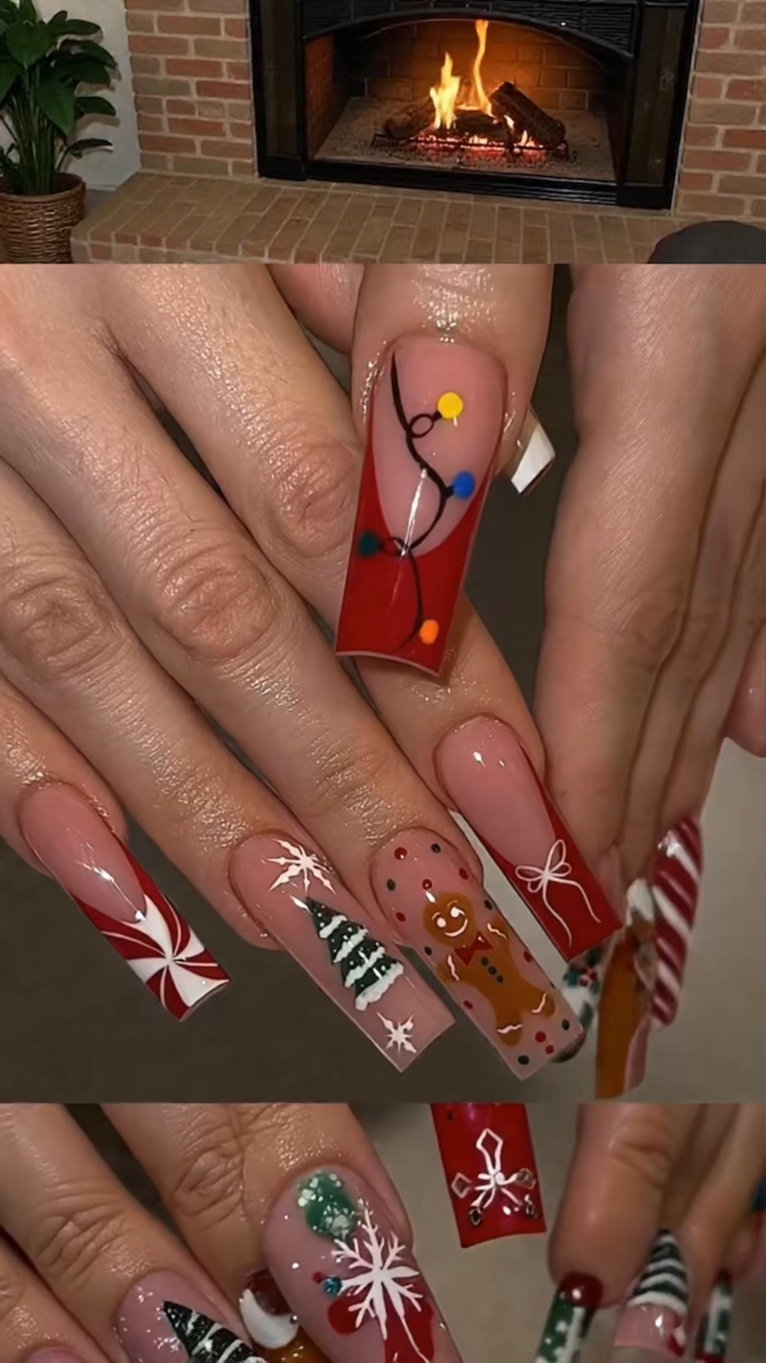Get into the holiday spirit with these stunning Christmas nail designs! Featuring gingerbread men, snowflakes, peppermint swirls, Christmas lights, and tree accents, this festive set is perfect for holiday parties, winter photos, or cozy December vibes. Whether you love press-on nails or need design inspiration, these Christmas nails make every outfit feel merry and bright. #ChristmasNails #HolidayNails #NailDesigns #WinterNails #FestiveNails #GingerbreadNails #HolidayBeauty #NailArtInspo #PeppermintNails #ChristmasAesthetic

#LTKHoliday #LTKSaleAlert #LTKBeauty