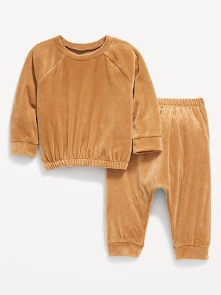 Unisex Velour Sweatshirt &#x26; Jogger Sweatpants Set for Baby | Old Navy (US)