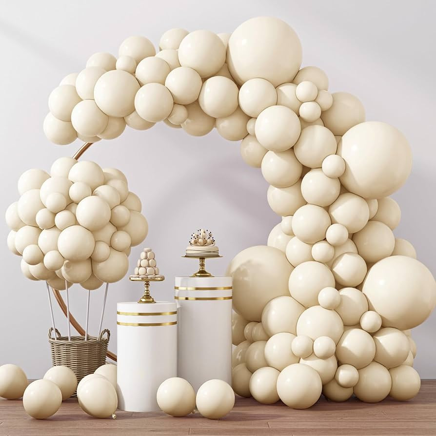 RUBFAC 129pcs Ivory white Balloons Different Sizes 18 12 10 5 Inch Latex Balloon Garland Arch for... | Amazon (US)