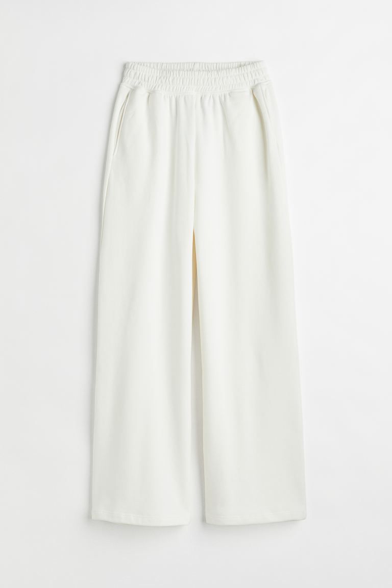 Wide-leg Joggers - White - Ladies | H&M US | H&M (US + CA)