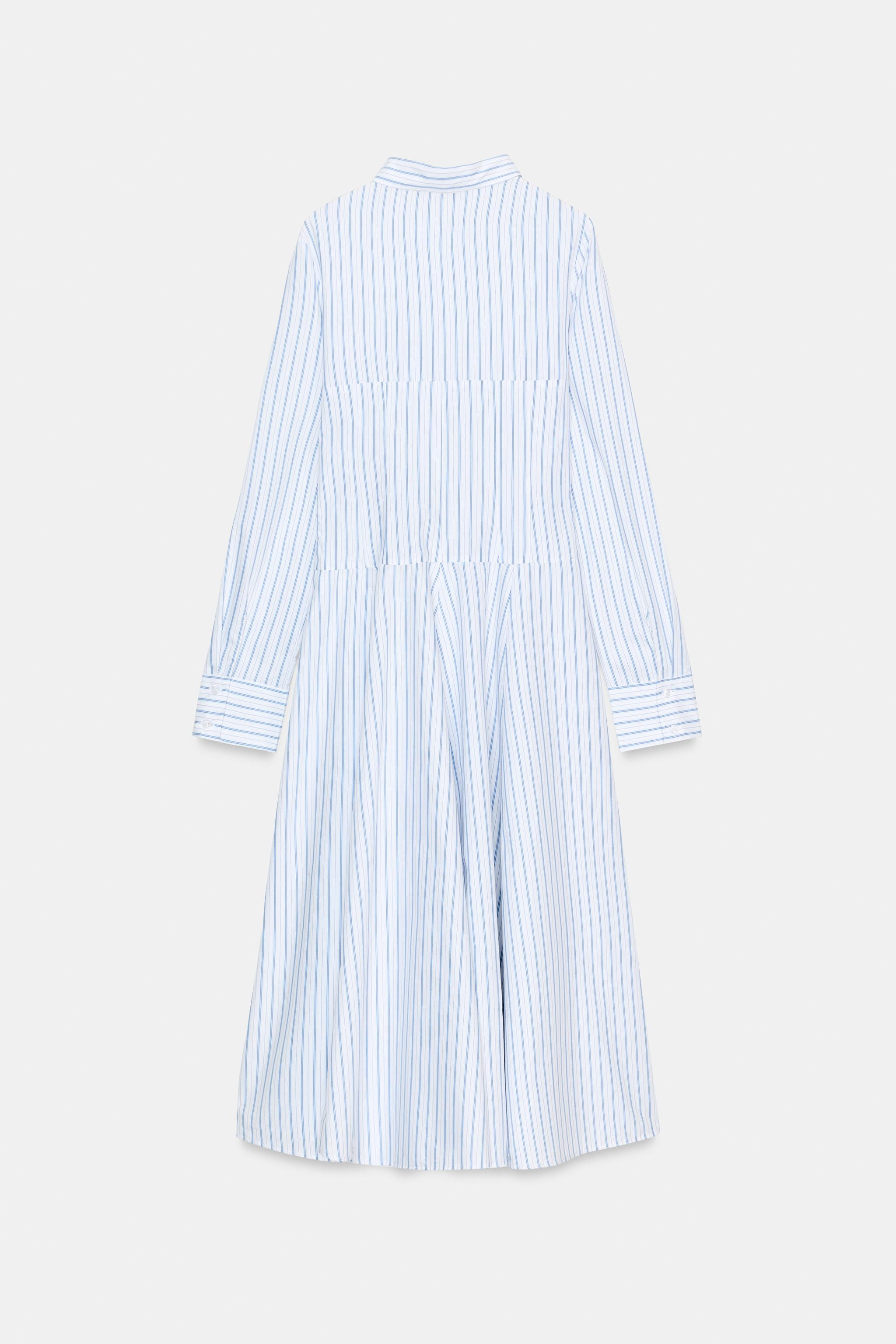 STRIPED MIDI SHIRT DRESS | Zara US