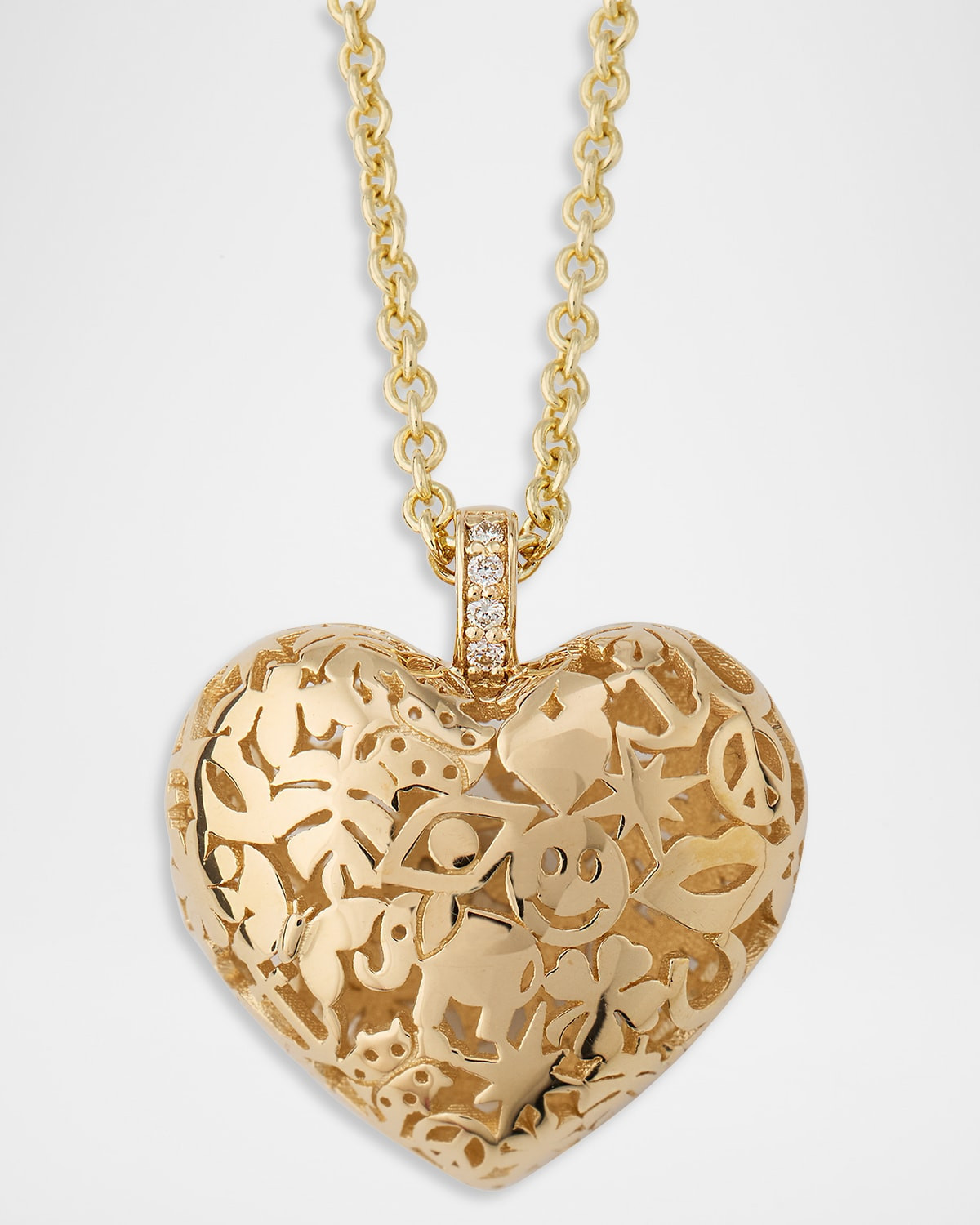 Puffy Icon Heart Pendant Necklace | Neiman Marcus