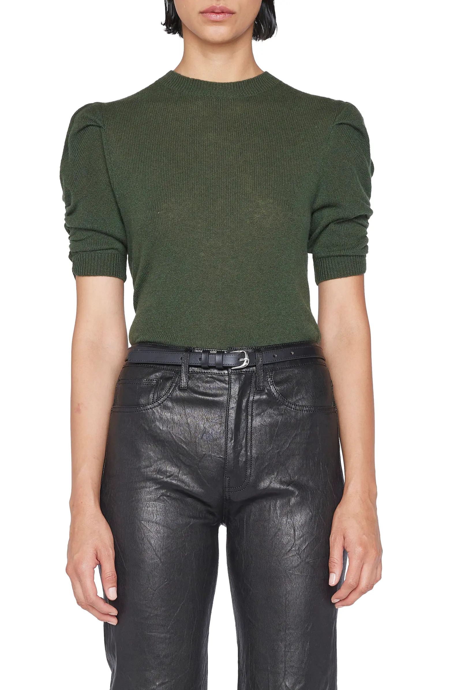 Ruched Sleeve Recycled Cashmere Blend Sweater | Nordstrom