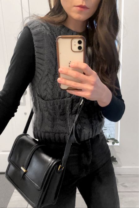 I’ve always had a thing for cute vests 🖤☕️

Gray vest, cute knitwear, cable knit vest, cute work outfit, workwear, cute office outfit, minimalist outfit. Neutral style outfit 

#LTKworkwear #LTKstyletip