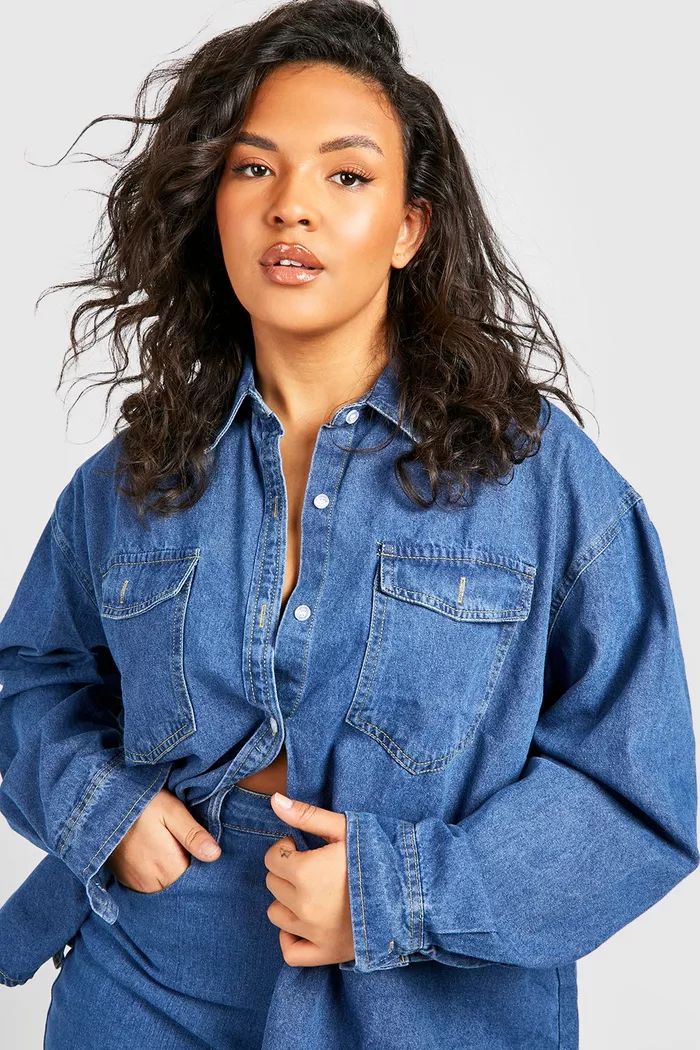 Plus Oversized Denim Shirt | boohoo (US & Canada)