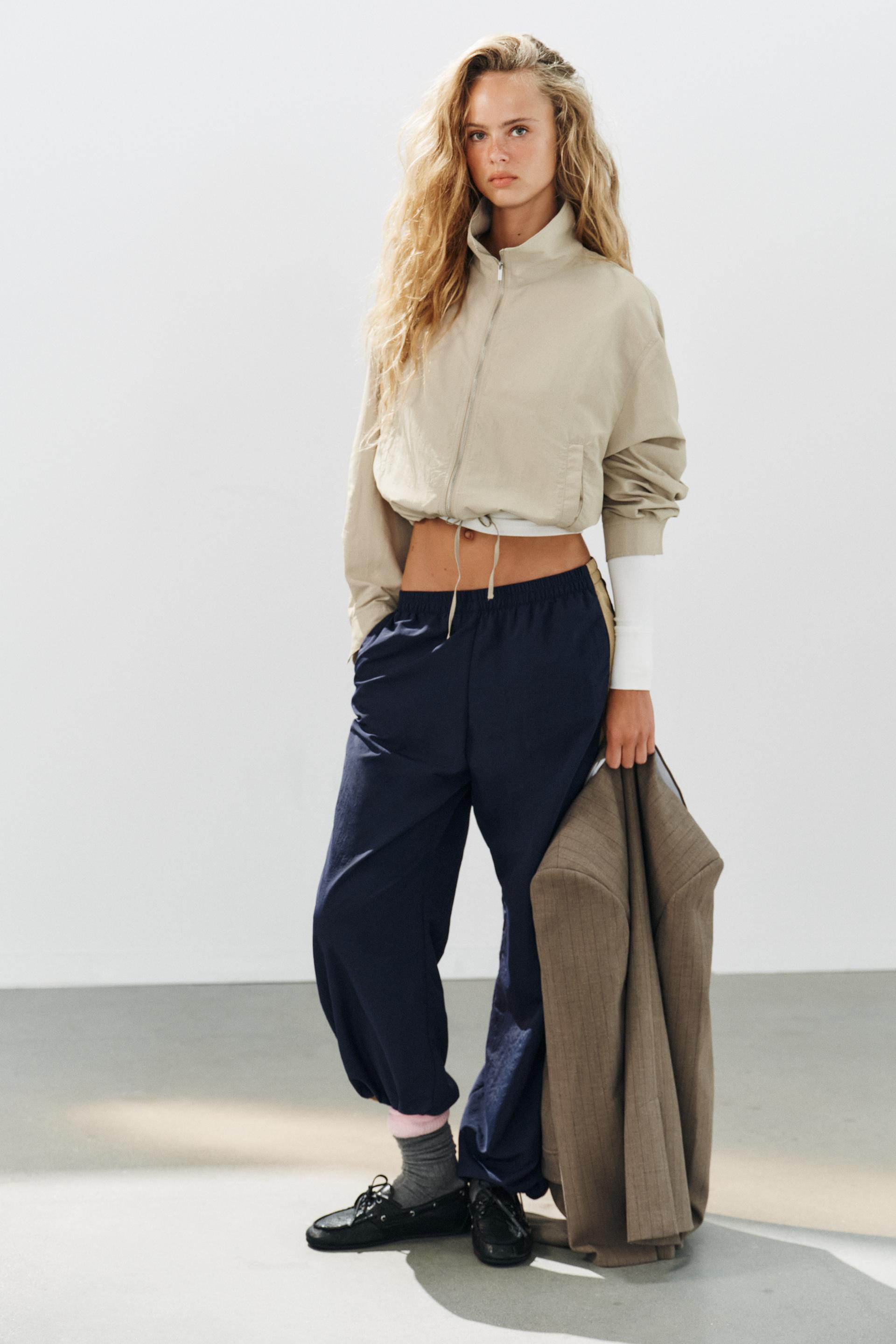 Zara - Technical Fabric Jacket - Straw - M - Woman | Zara US