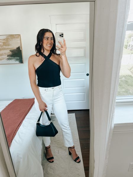 Happy Hour outfit

Black and white outfit, neutral outfit, cream jeans, high waist jeans, straight leg jeans, black crop top, halter top, going out outfit, date night outfit, summer outfit, sandals


#LTKstyletip #LTKFind #LTKSeasonal