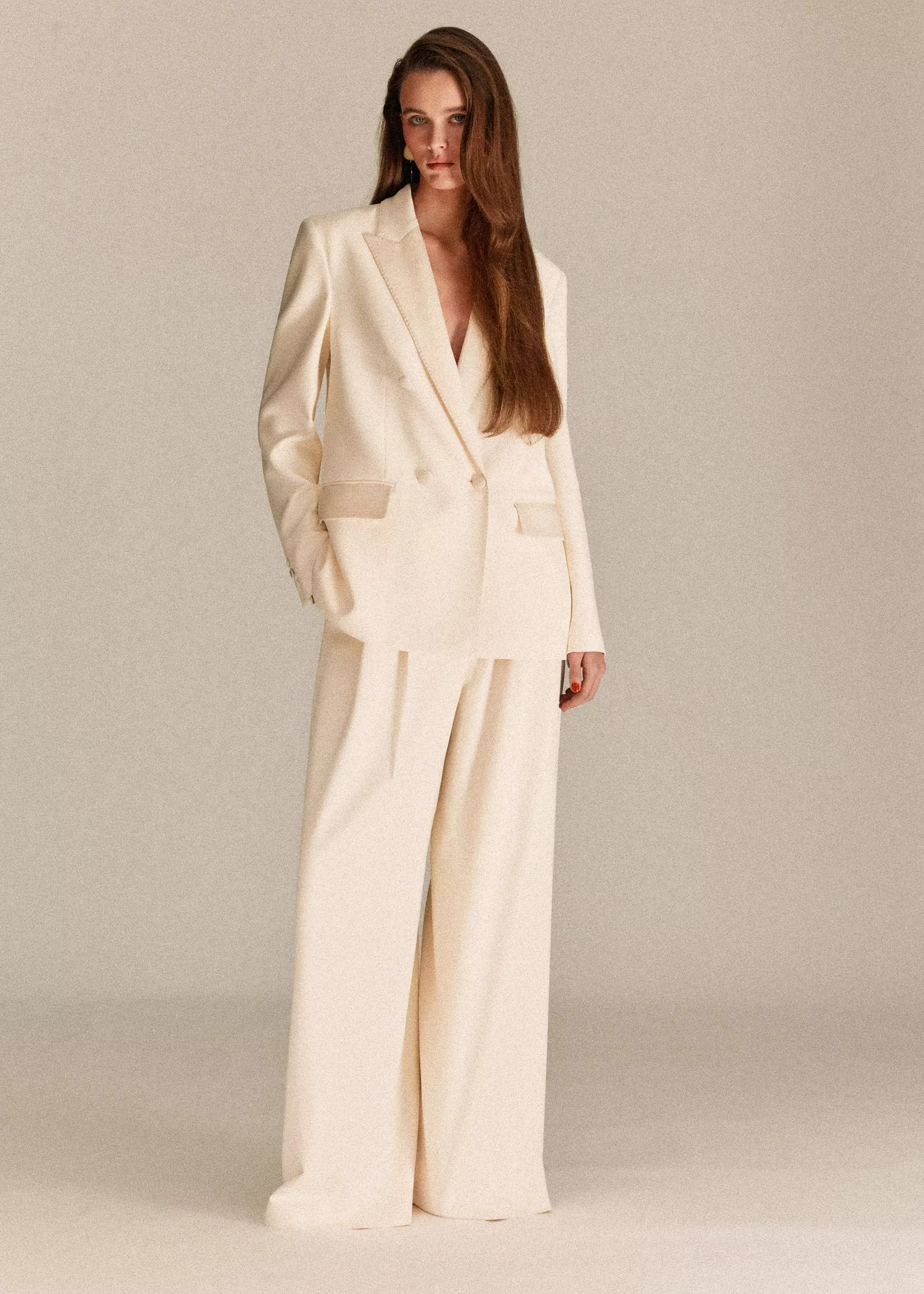 Palazzo pants with satin waistband | Mango (US/MX/AU)
