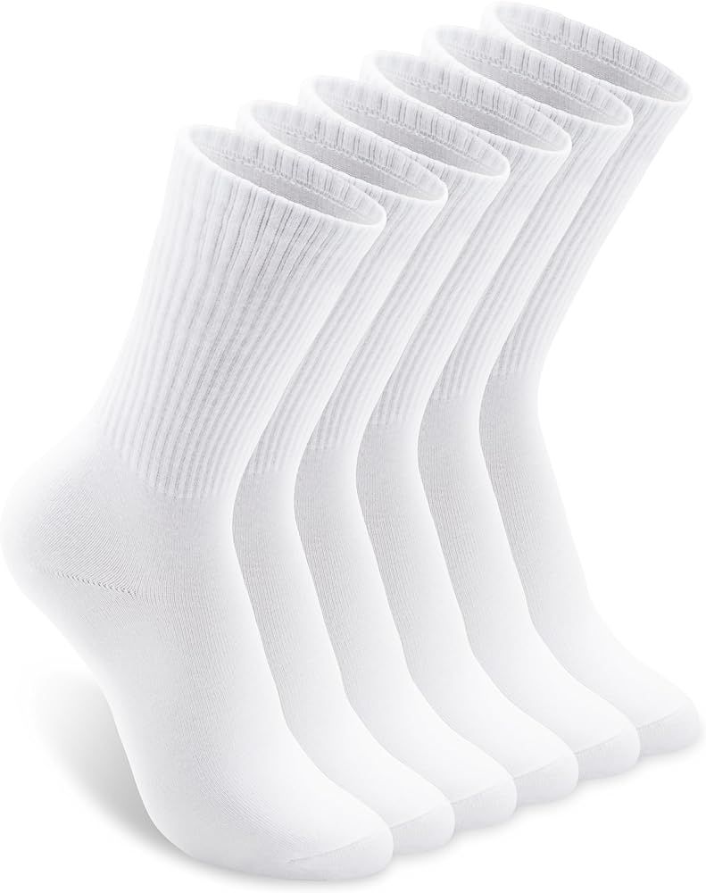 White Socks for Women Crew: Mid High Length for Boots, Sneakers, Loafer | Amazon (US)