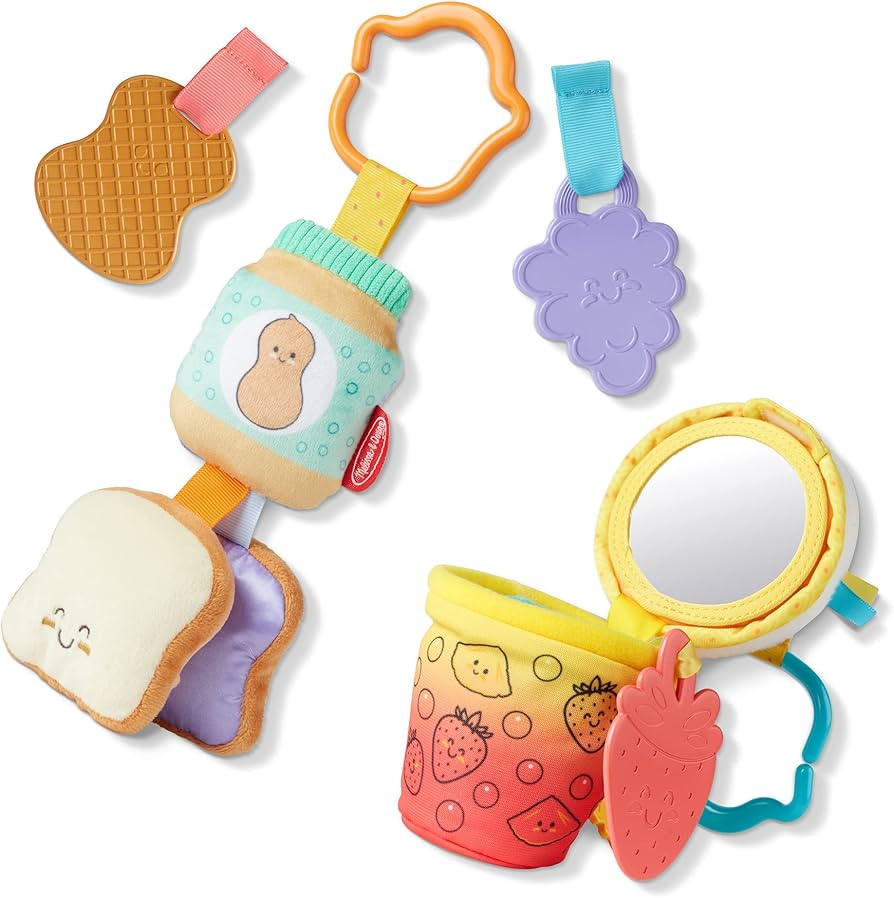 Melissa & Doug Multi-Sensory Take-Along Clip-On Infant Toy 2-Pack (PB&J and Bubble Tea) | Amazon (US)