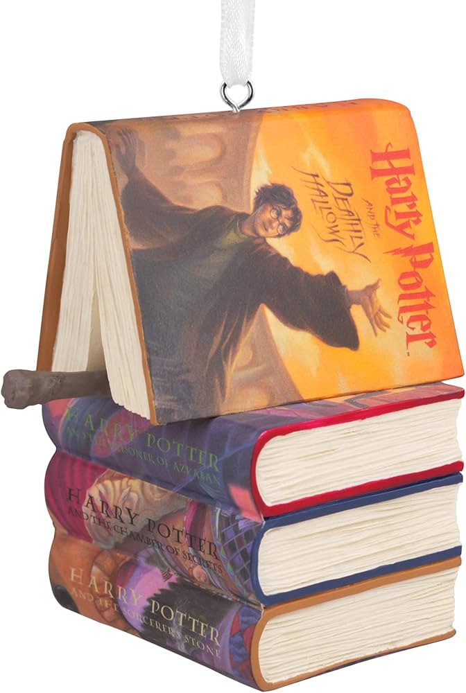 Hallmark Harry Potter Stacked Books with Wand Christmas Ornament,Resin, 2.23 x 2.75 x 2.28 inches... | Amazon (US)