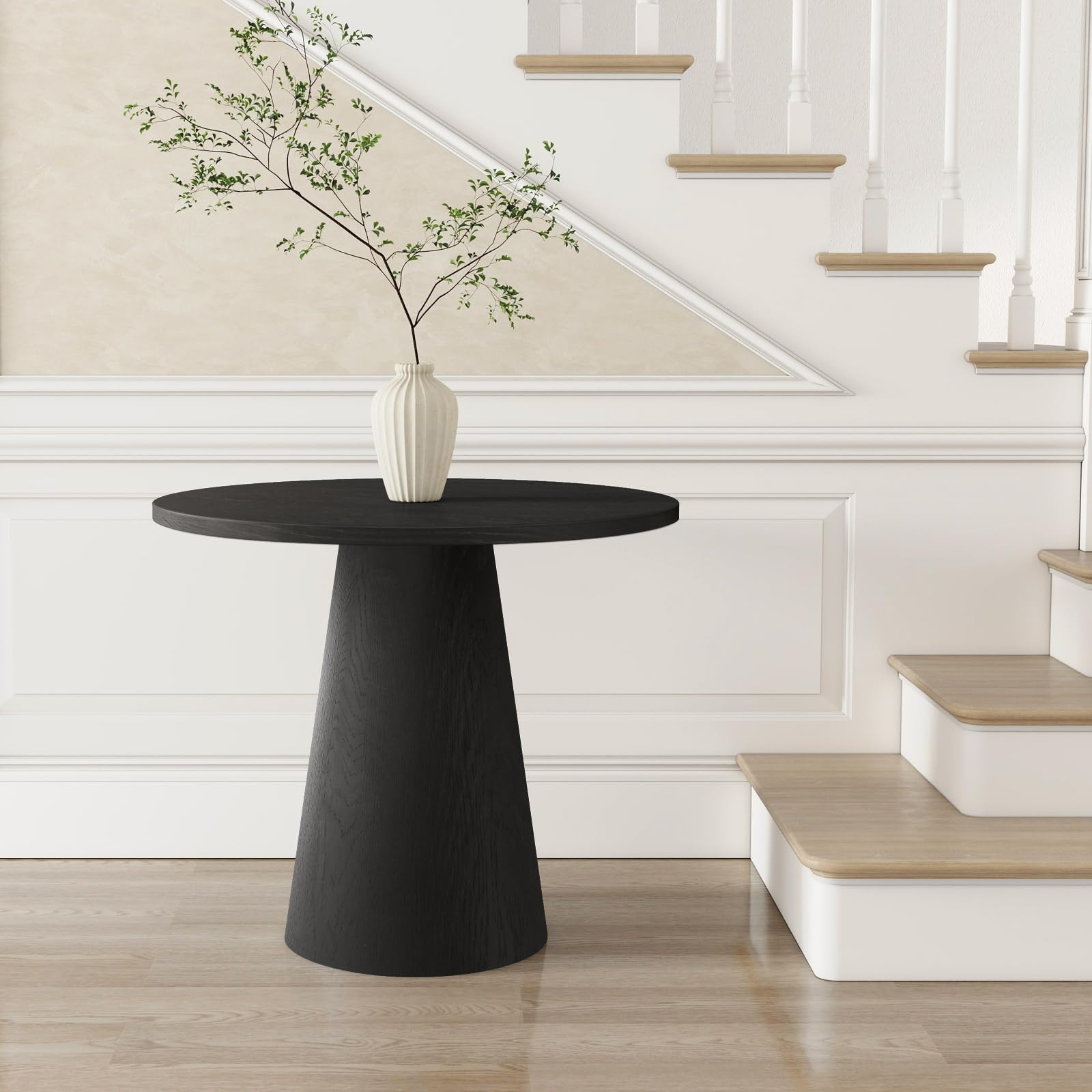 Round Dining Table Wood for 2-4, Modern Farmhouse Kitchen Table, 35'' Small Circle Dining Tables ... | Amazon (US)