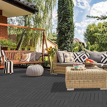 Goovilla Plastic Interlocking Deck Tiles, 9 Pack , 12"x12" Waterproof Outdoor Flooring All Weathe... | Amazon (US)