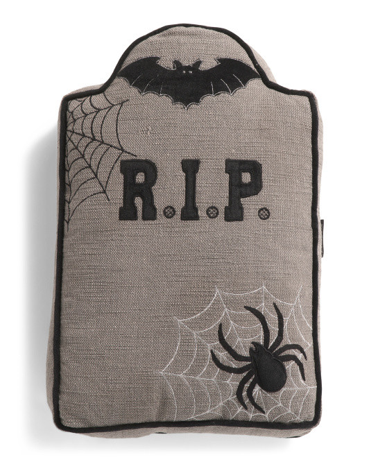 18x12 Rip Gravestone Shaped Halloween Pillow | TJ Maxx