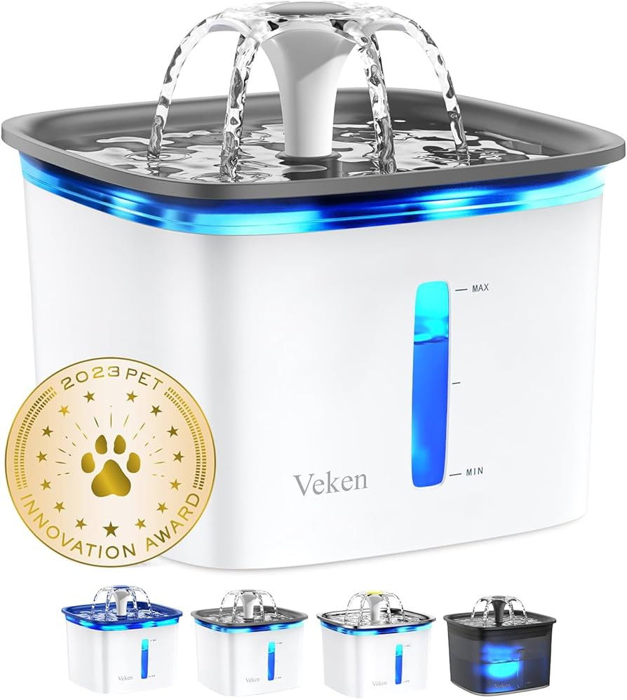 Veken Fuente para mascotas de 95 onzas/2.8 L, dispensador automático de agua para perros con fil... | Amazon (US)