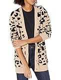 Amazon Brand - Daily Ritual Women's Ultra-Soft Leopard Jacquard Cardigan Sweater, Camel Print, XX-La | Amazon (US)