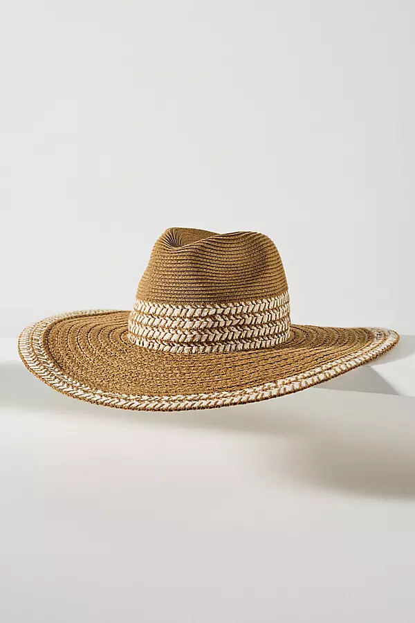 San Diego Hat Co. Straw Chevron Fedora | Anthropologie (US)