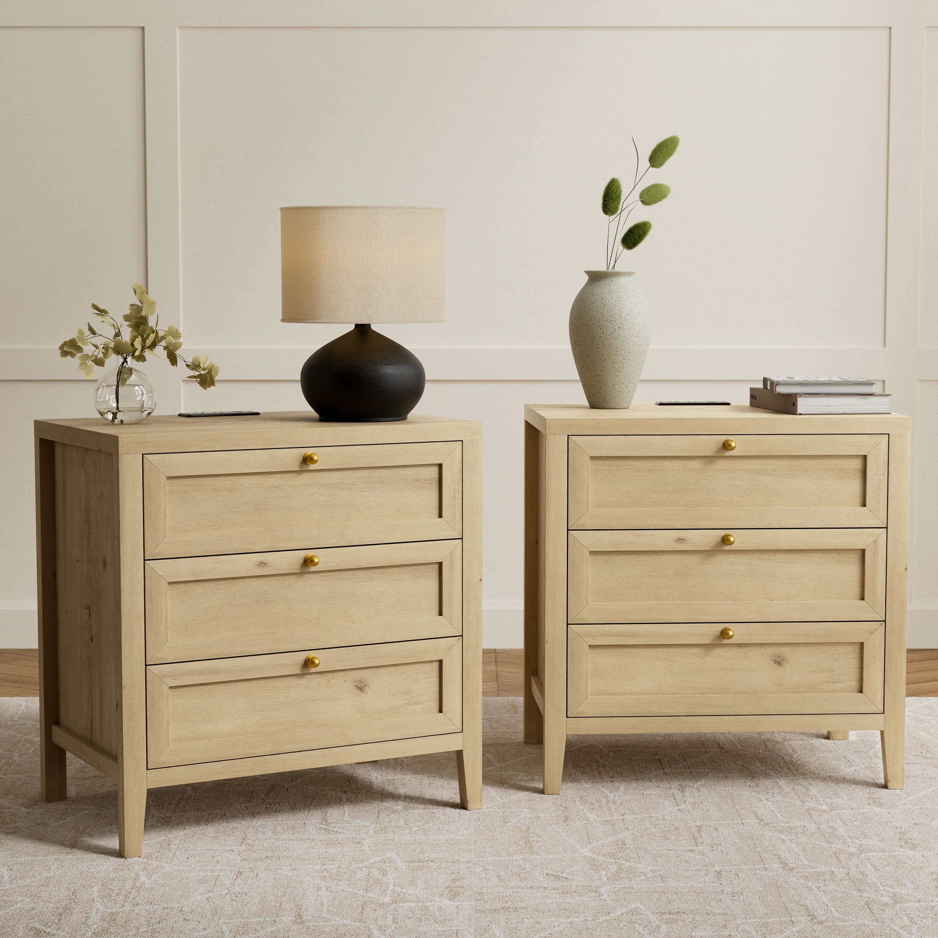 Lark Manor™ Farmhouse Nightstand With Build-In Power Strip For Bedroom, Living Room | Wayfair | Wayfair North America