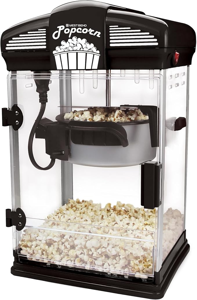 West Bend Stir Crazy Movie Theater Popcorn Popper, Gourmet Popcorn Maker Machine with Nonstick Po... | Amazon (US)