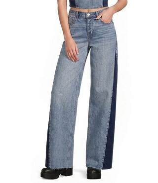 Colorblock Wide Leg Coordinating Jeans | Dillard's