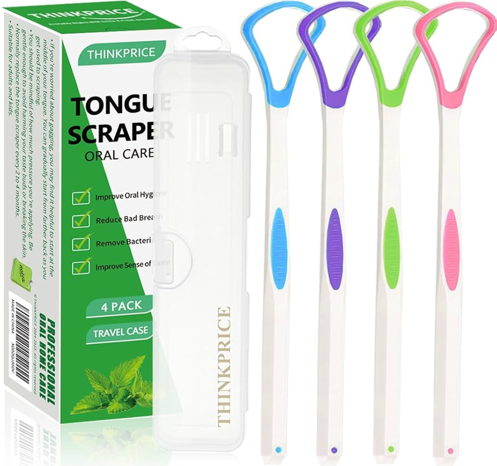 Tongue Scraper Cleaner 100% BPA Free Tongue Scrapers with Travel Handy Case for Adults, Kids, Hea... | Amazon (US)