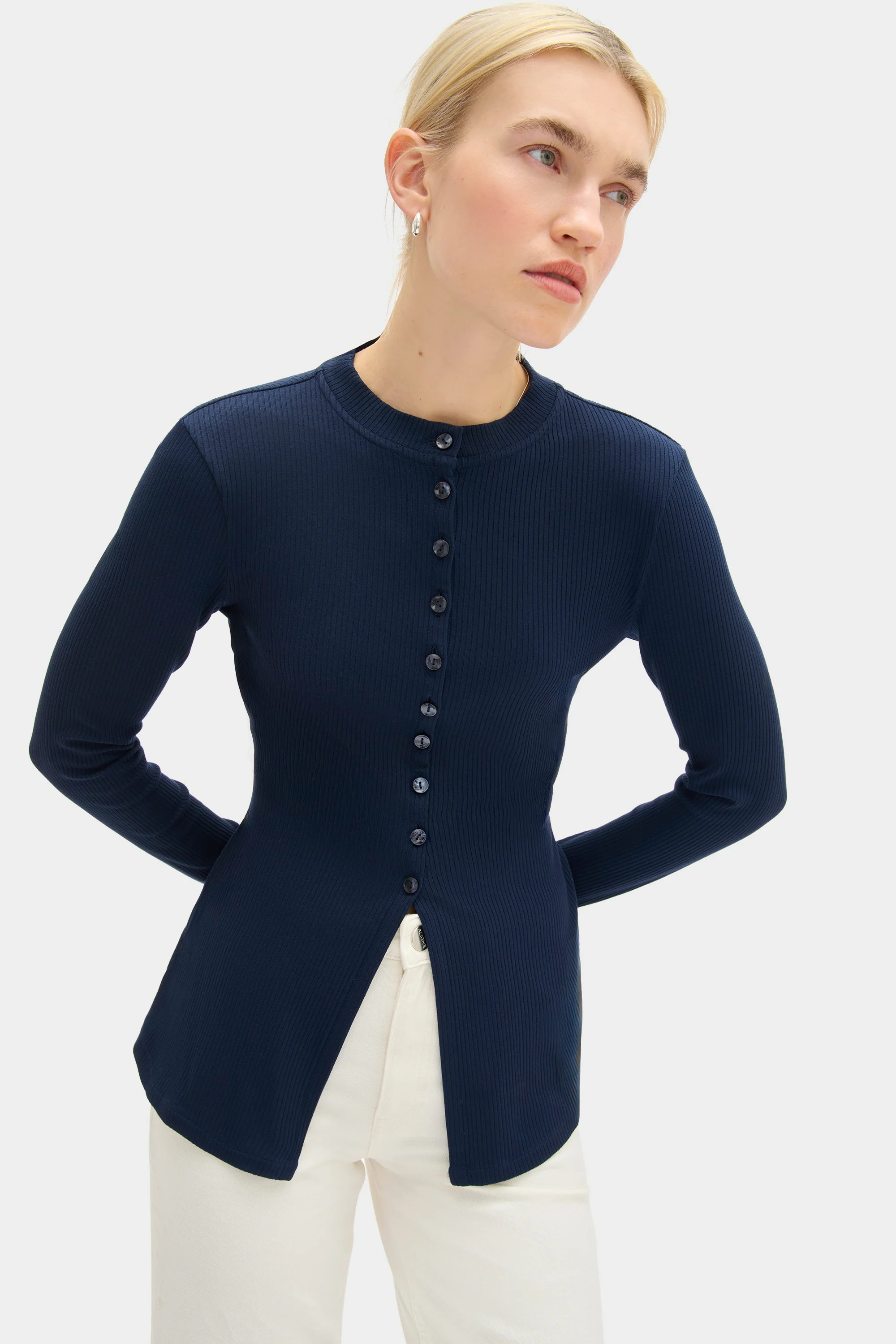 ALIGNE Rib Top - Navy | Daphne | ALIGNE USA
