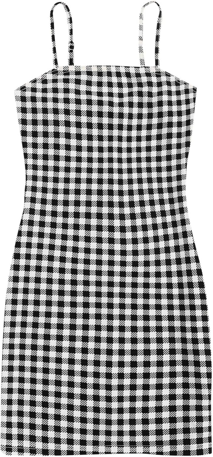 MakeMeChic Women's Plaid Print Cami Bodycon Dress | Amazon (US)
